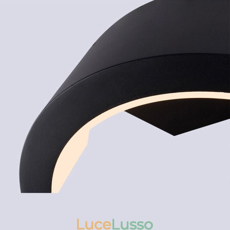 Lampada da parete a mezzaluna impermeabile da giardino in alluminio minimalista