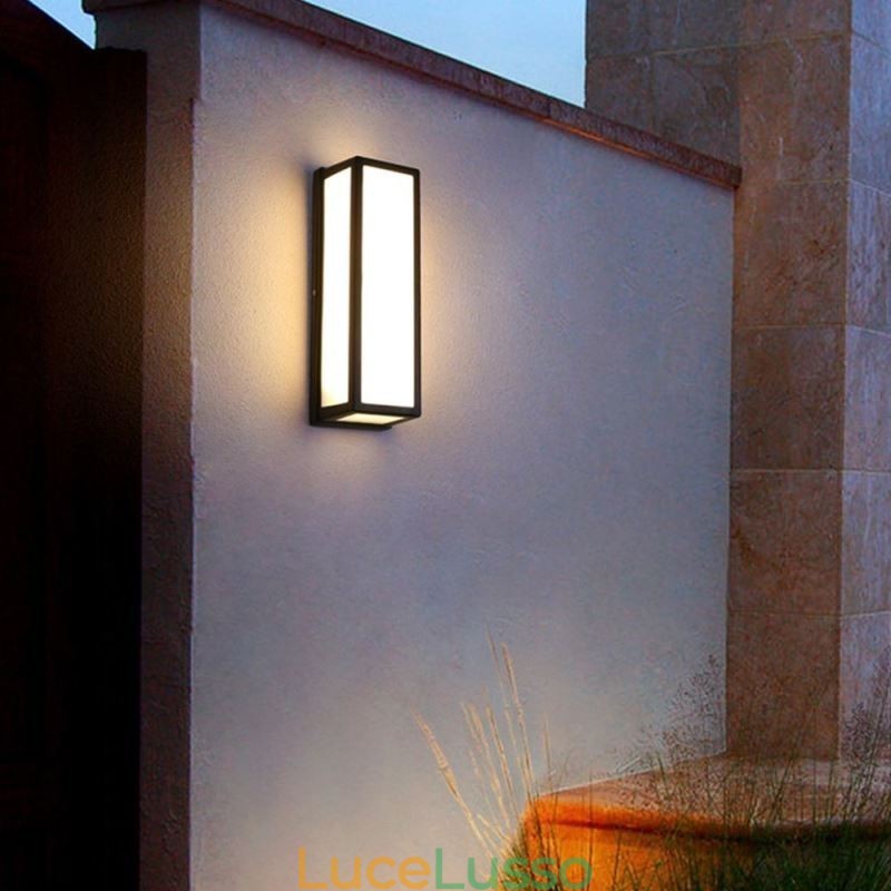 Applique da parete rettangolare moderna impermeabile per veranda villa