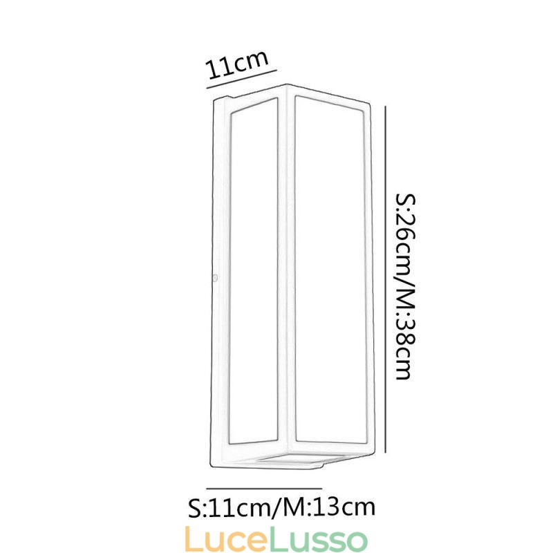 Applique da parete rettangolare moderna impermeabile per veranda villa