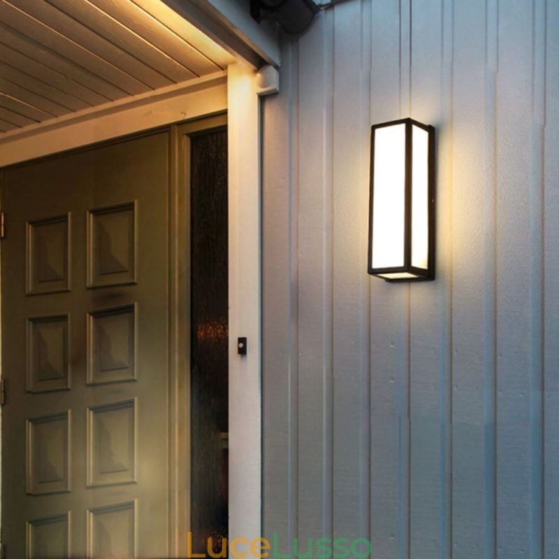 Applique da parete rettangolare moderna impermeabile per veranda villa
