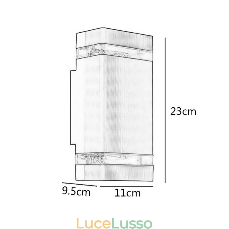 Semplici luci da parete in alluminio Lampada da parete impermeabile Cortile Portico