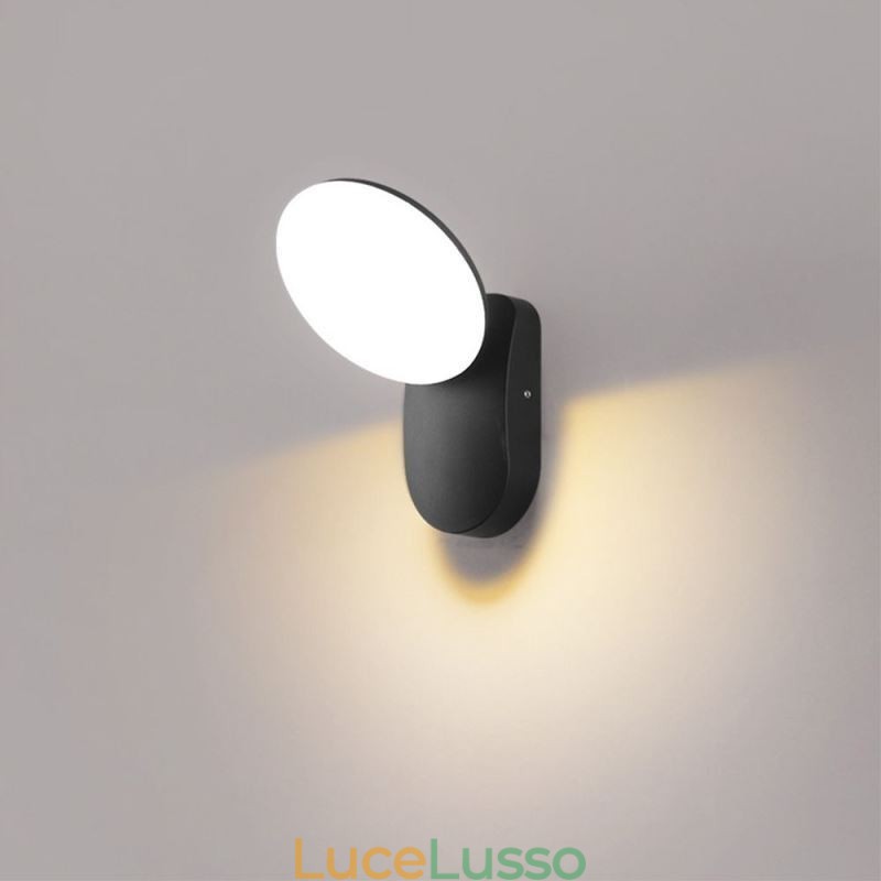 Lampada da parete moderna minimalista in alluminio da giardino impermeabile a mezzaluna