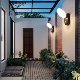 Lampada da parete moderna minimalista in alluminio da giardino impermeabile a mezzaluna