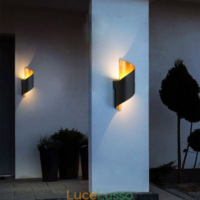 Applique in alluminio Lampada da parete impermeabile Cortile Portico