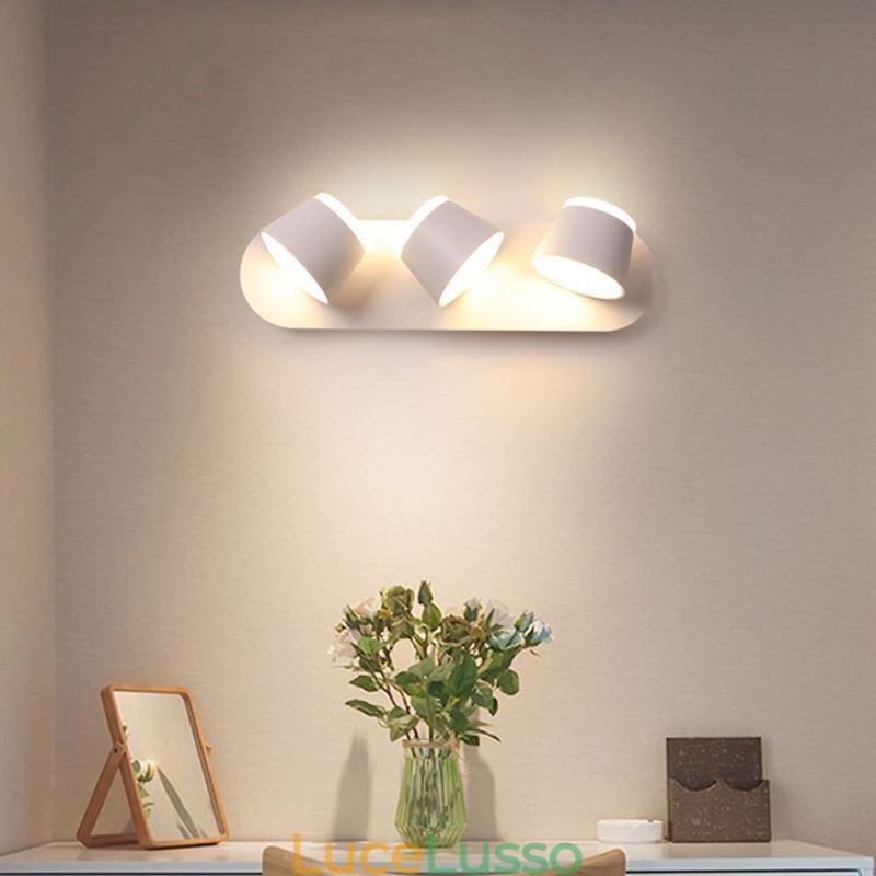 Applique moderna Lampada da parete girevole in alluminio