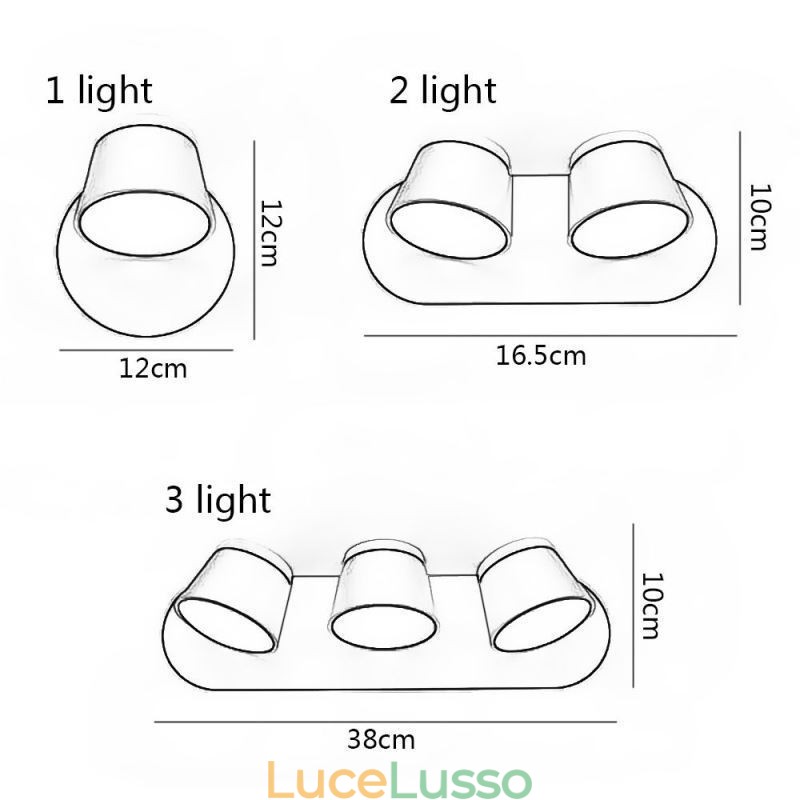 Applique moderna Lampada da parete girevole in alluminio