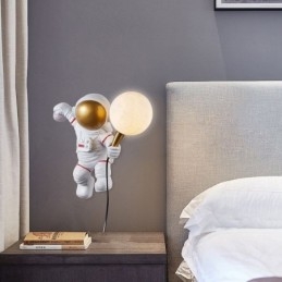 Applique da parete moderna Applique da parete in resina creativa per bambini con astronauta