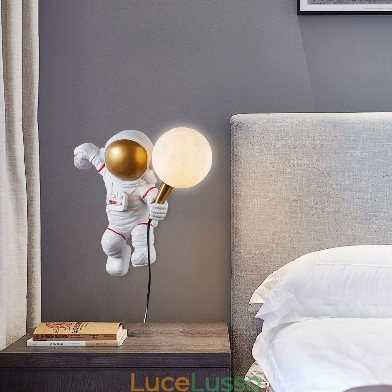 Applique da parete moderna Applique da parete in resina creativa per bambini con astronauta