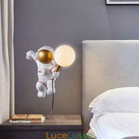 Applique da parete moderna Applique da parete in resina creativa per bambini con astronauta Applique da parete moderna Applique da parete in resina creativa per bambini con astronauta