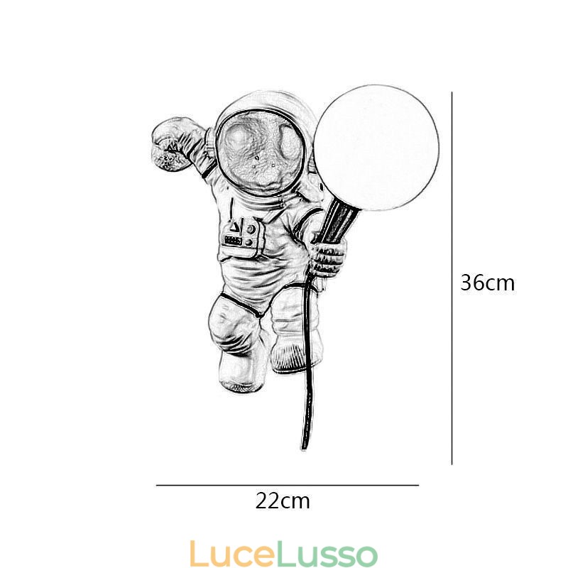 Applique da parete moderna Applique da parete in resina creativa per bambini con astronauta
