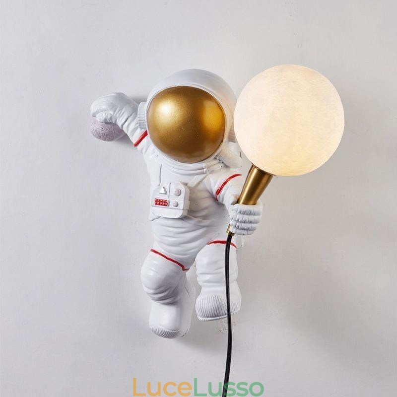 Applique da parete moderna Applique da parete in resina creativa per bambini con astronauta