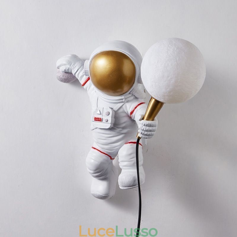 Applique da parete moderna Applique da parete in resina creativa per bambini con astronauta