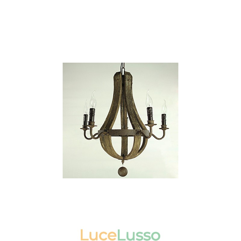 Lampadario 5 luci Vintage Retro Country Living Sala da pranzo Metallo