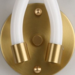 Applique moderna Creatività Applique Lampada da parete Corno di pecora in rame 2 luci