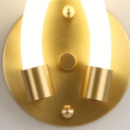 Applique moderna Creatività Applique Lampada da parete Corno di pecora in rame 2 luci