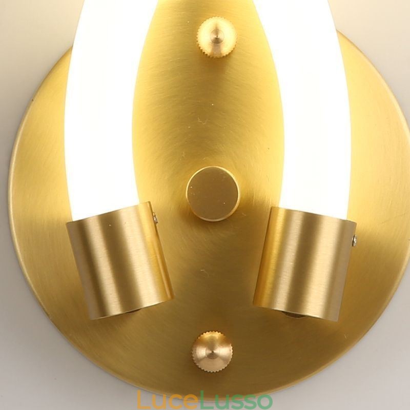 Applique moderna Creatività Applique Lampada da parete Corno di pecora in rame 2 luci