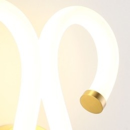 Applique moderna Creatività Applique Lampada da parete Corno di pecora in rame 2 luci