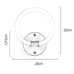 Applique da parete moderne Applique da parete ad anello rotondo con dimmer tricolore