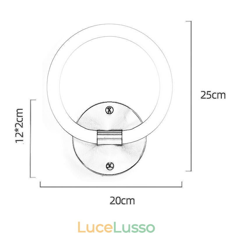 Applique da parete moderne Applique da parete ad anello rotondo con dimmer tricolore