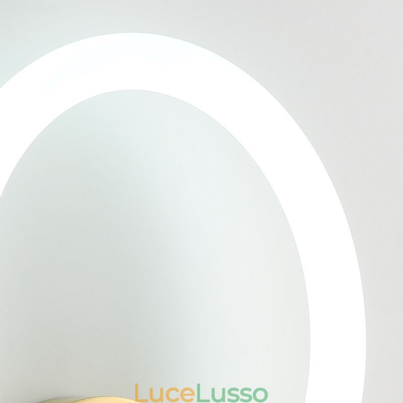 Applique da parete moderne Applique da parete ad anello rotondo con dimmer tricolore