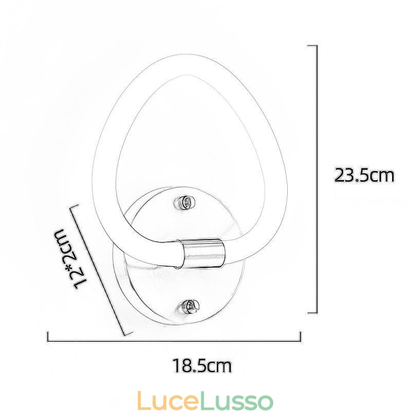 Applique da parete per interni a forma di cuore moderno
