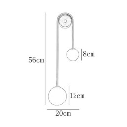 Applique da parete in vetro sferico, illuminazione moderna in ottone