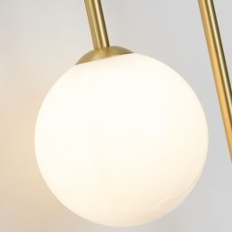 Applique da parete in vetro sferico, illuminazione moderna in ottone
