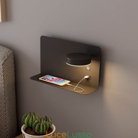 Lampada da parete girevole con porta di ricarica USB Lampada da parete girevole con porta di ricarica USB