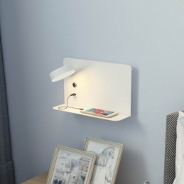 Lampada da parete girevole con porta di ricarica USB