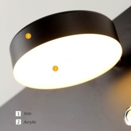 Lampada da parete girevole con porta di ricarica USB