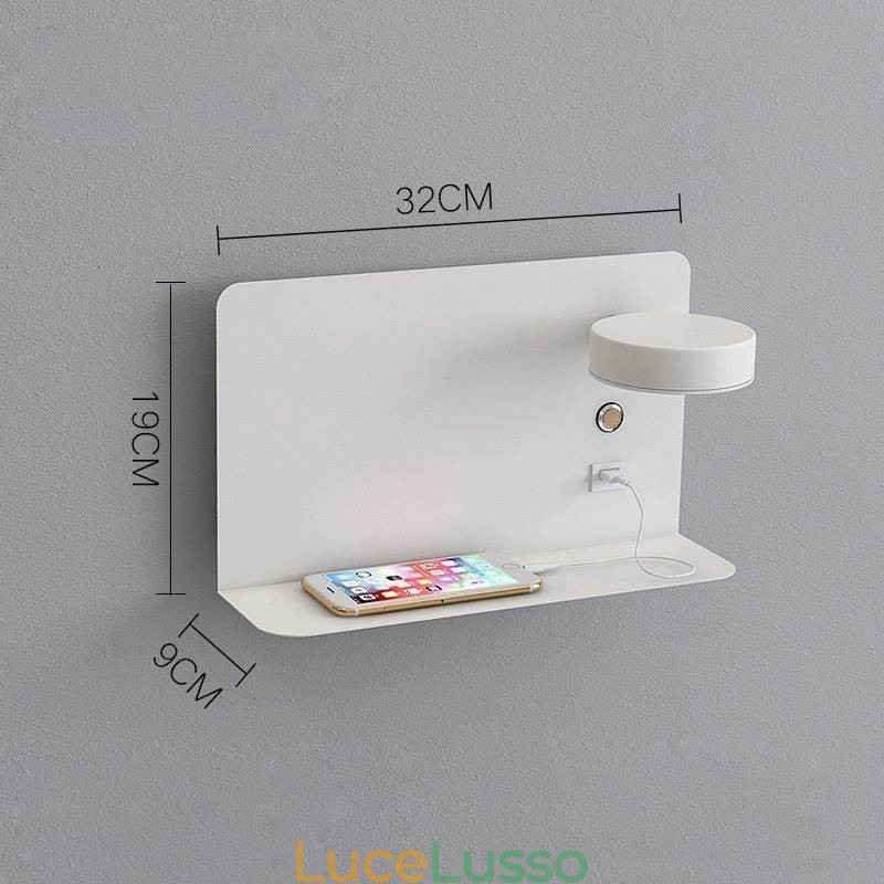 Lampada da parete girevole con porta di ricarica USB