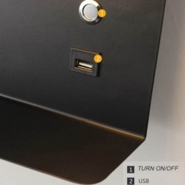 Lampada da parete girevole con porta di ricarica USB