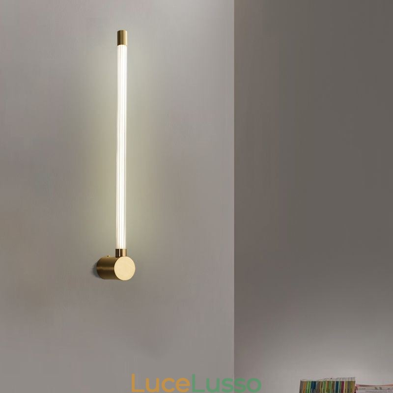 Applique in ottone, moderna, a strisce acriliche