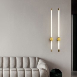 Applique in ottone, moderna, a strisce acriliche