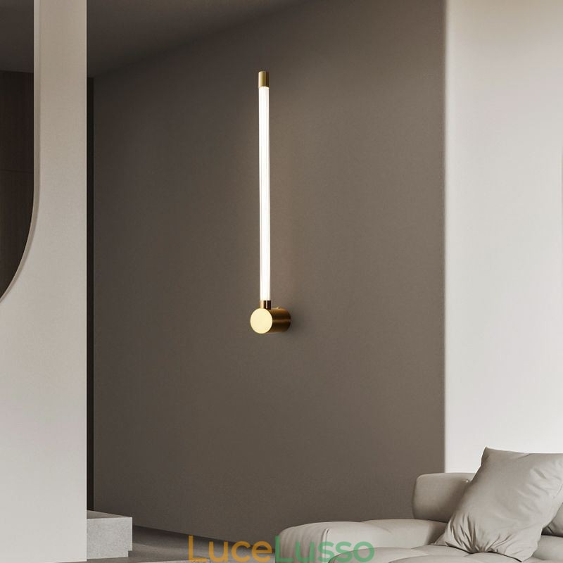 Applique in ottone, moderna, a strisce acriliche