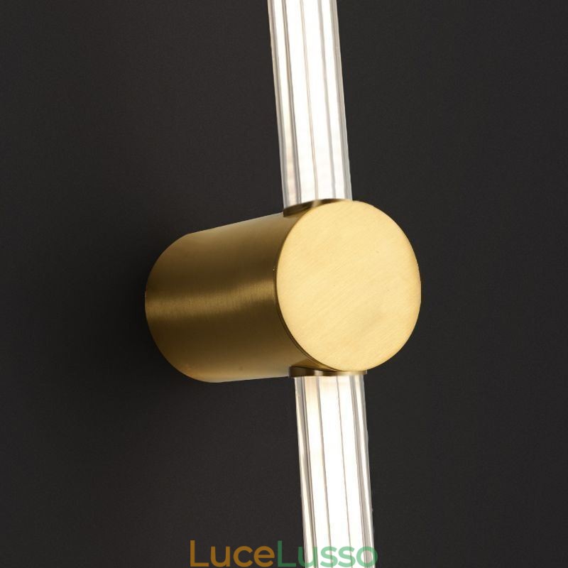 Applique in ottone, moderna, a strisce acriliche