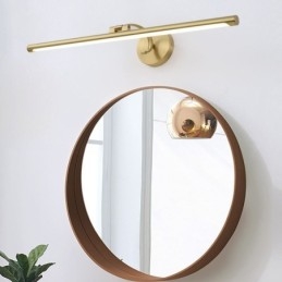 Lampada da parete in acrilico e ottone con specchio frontale nordico