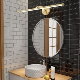 Lampada da parete in acrilico e ottone con specchio frontale nordico