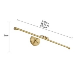 Lampada da parete in acrilico e ottone con specchio frontale nordico