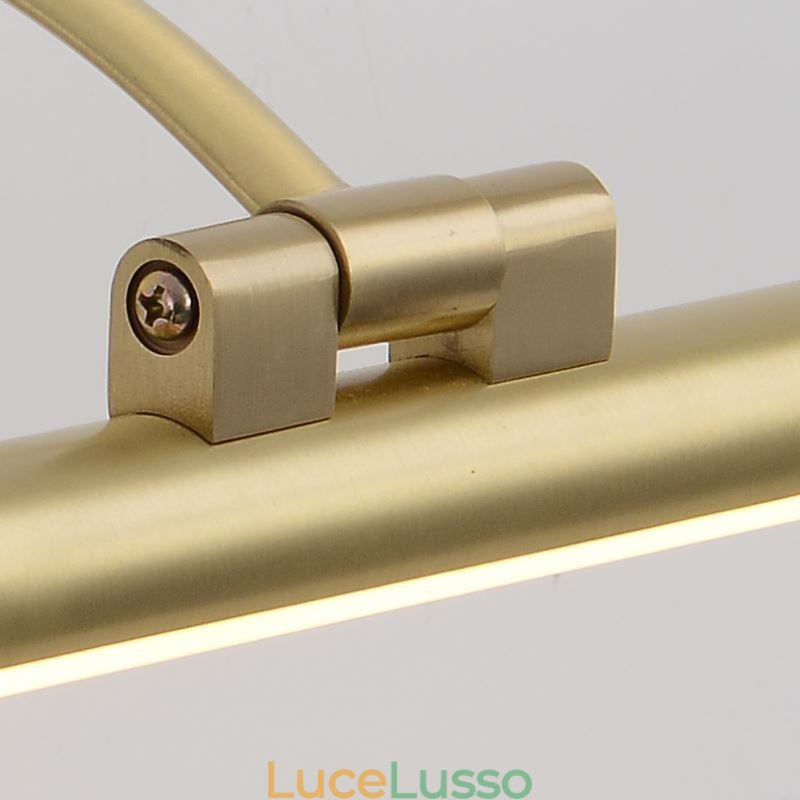 Lampada da parete in acrilico e ottone con specchio frontale nordico