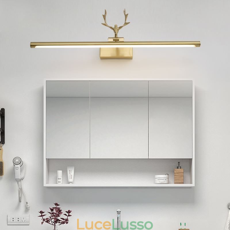 Lampada da parete in ottone nordico con luce frontale a specchio