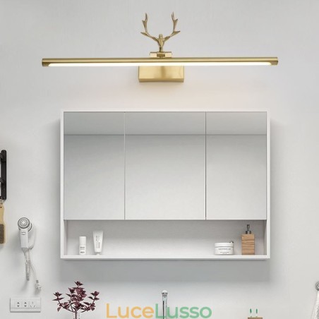 Lampada da parete in ottone nordico con luce frontale a specchio Lampada da parete in ottone nordico con luce frontale a specchio