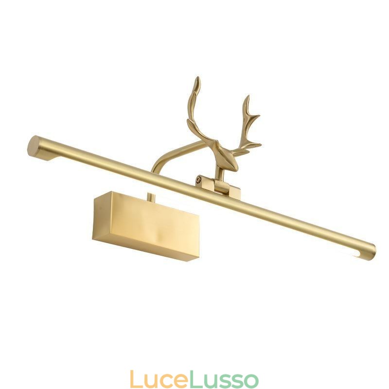 Lampada da parete in ottone nordico con luce frontale a specchio