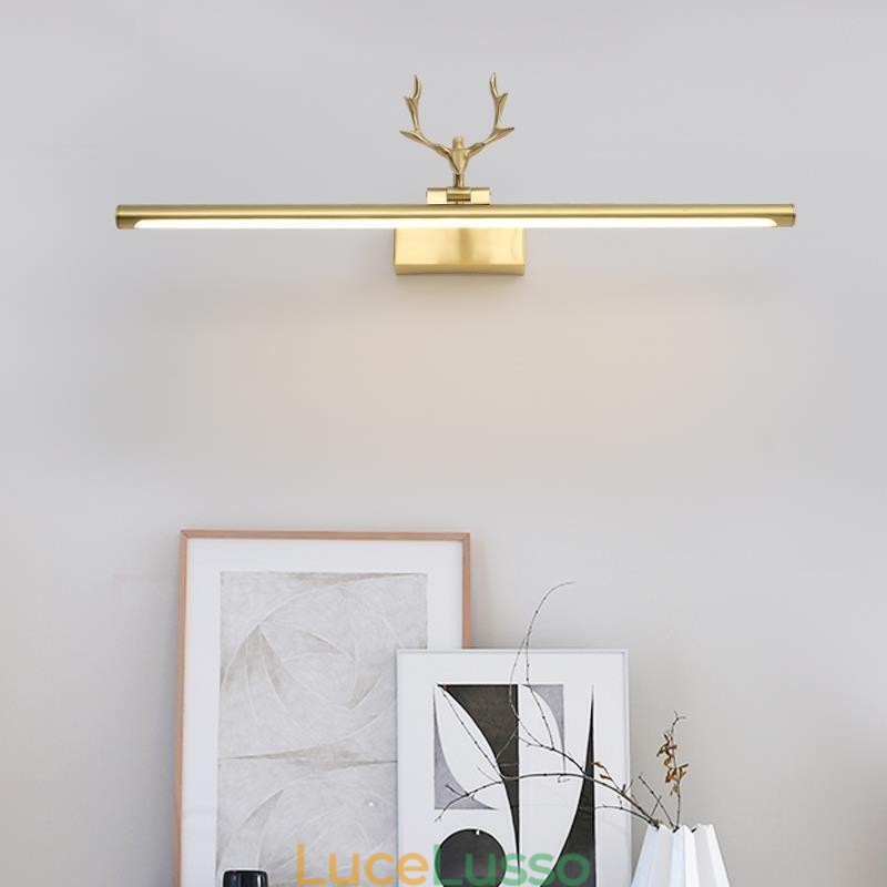 Lampada da parete in ottone nordico con luce frontale a specchio