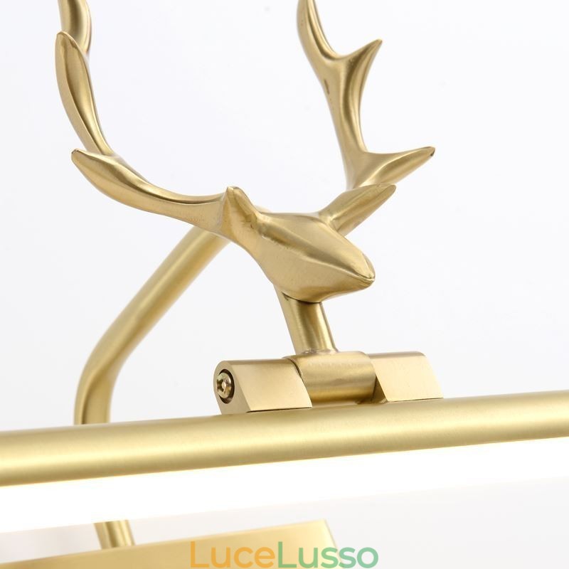 Lampada da parete in ottone nordico con luce frontale a specchio