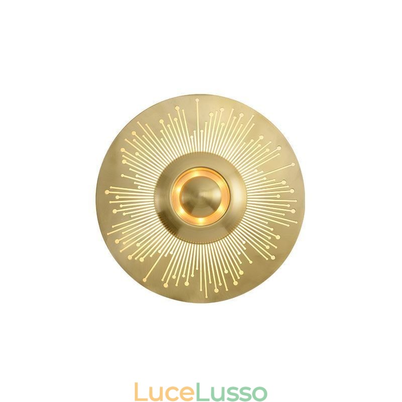 Lampada da parete in ottone nordico con forma rotonda cava