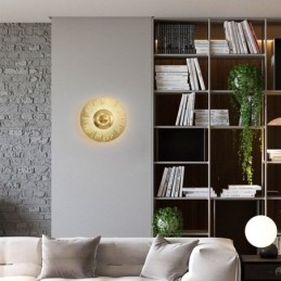 Lampada da parete in ottone nordico con forma rotonda cava