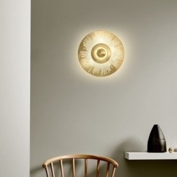 Lampada da parete in ottone nordico con forma rotonda cava