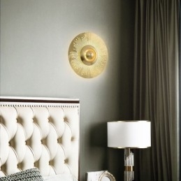 Lampada da parete in ottone nordico con forma rotonda cava