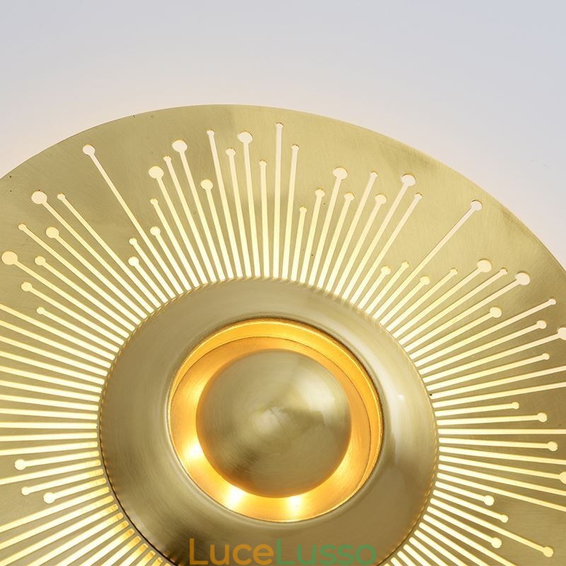 Lampada da parete in ottone nordico con forma rotonda cava